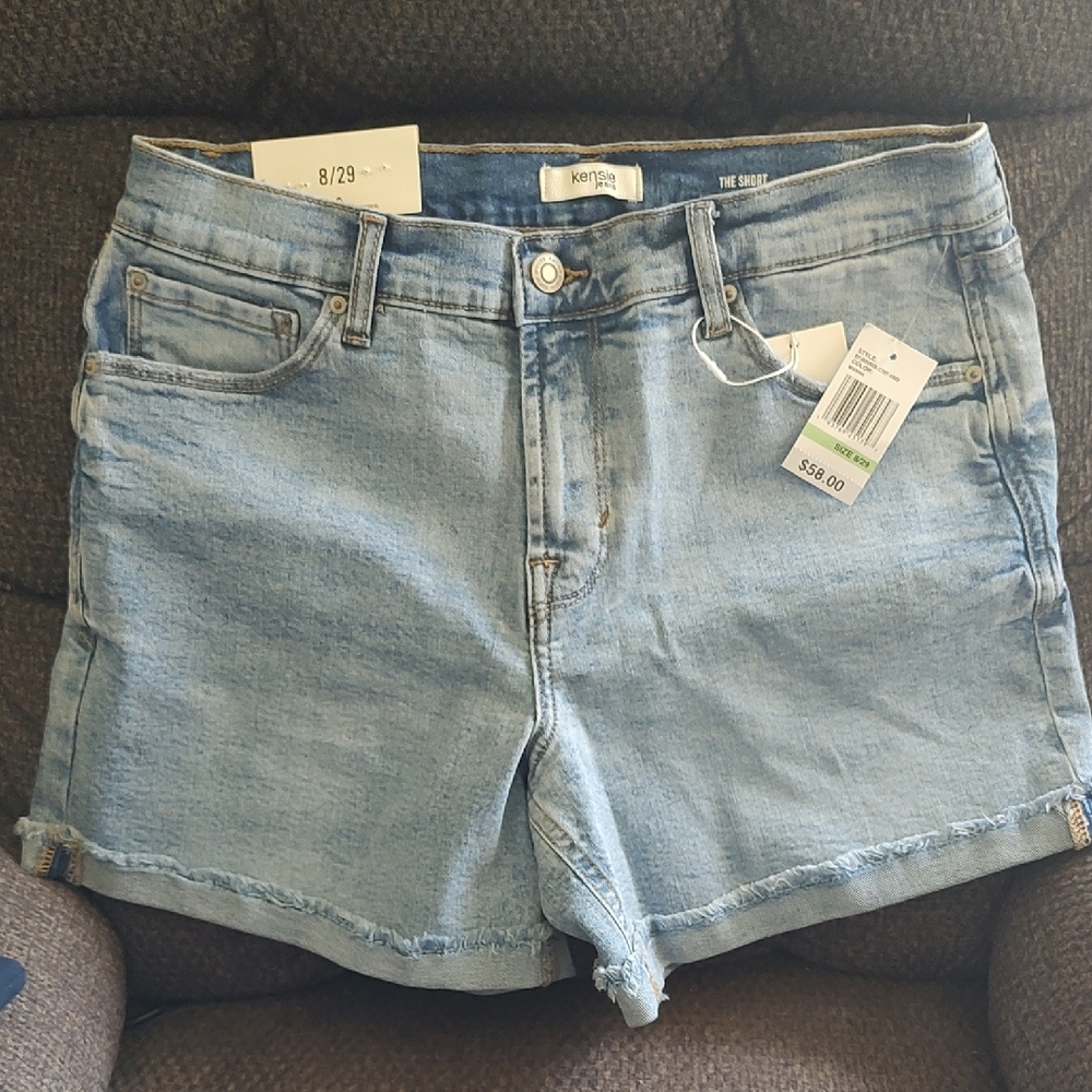 Kensie Light Blue Denim Cutoff Shorts